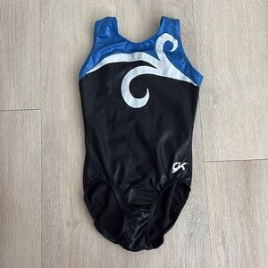 GK Elite Womens Leotard One Piece Gymnastics AXS Adult Extra Small Blue Black
